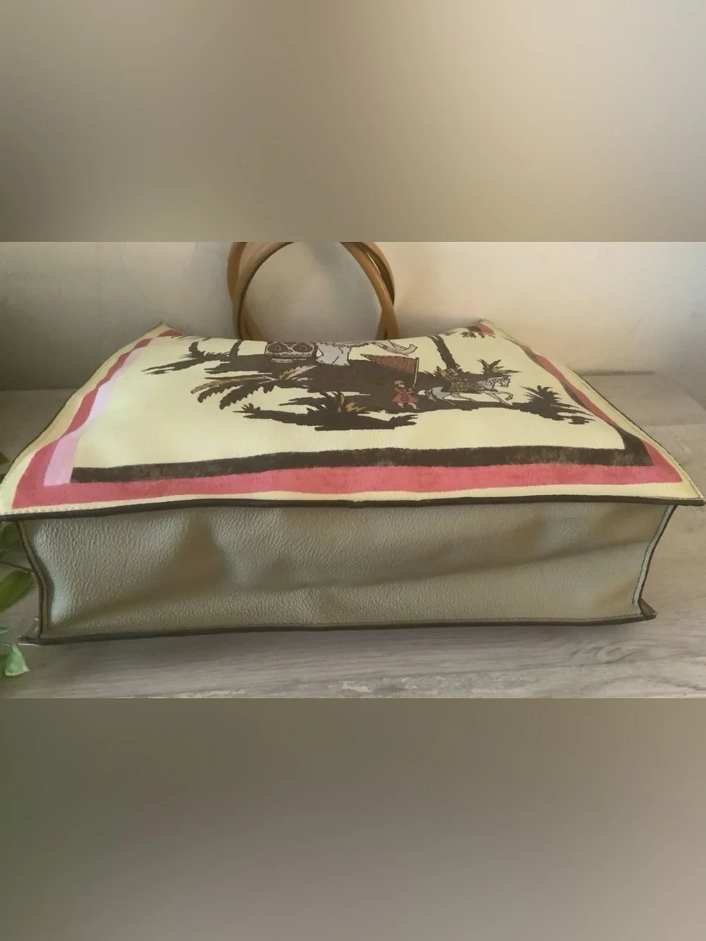 TORY BURCH KERRINGTON TALL ELEPHANT PRINT LARGE TOTE BAG